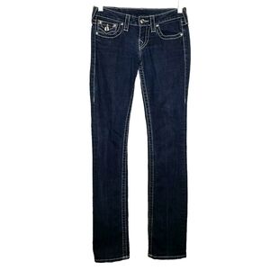 True Religion Flap Pocket Straight Leg 25 Made In USA Classic Dark Wash